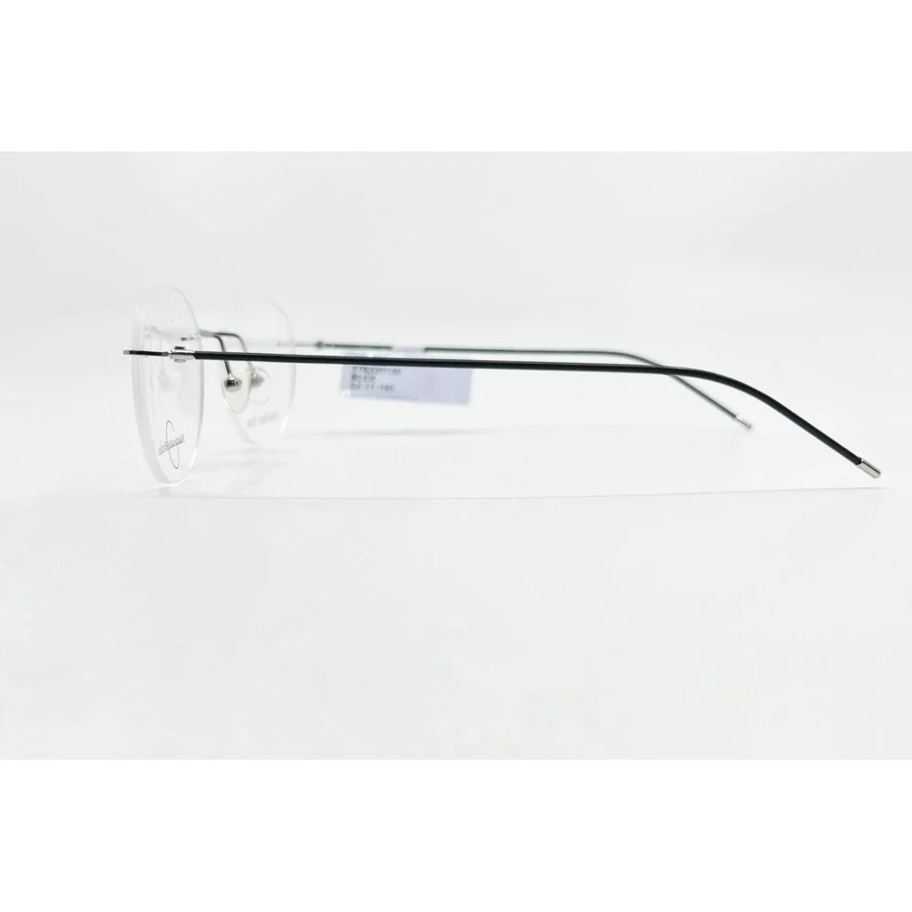 Naturally Rimless Eyeglasses Stainless Steel Round Clear Lenses 52-17-140 BLCK